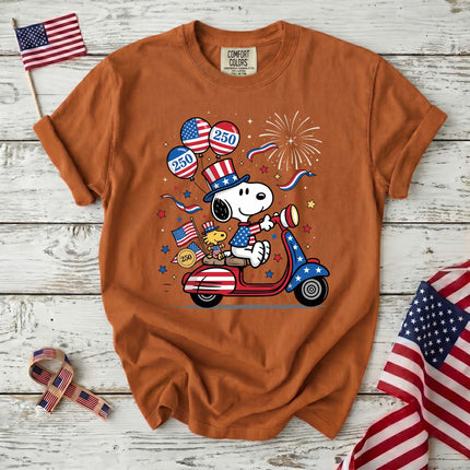 Comfort Colors 250th USA Patriotic Scooter Dog T-Shirt