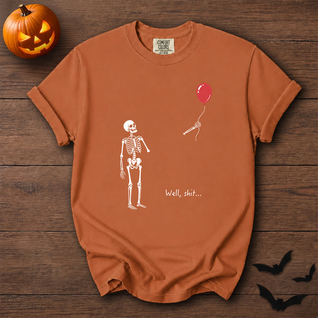 Comfort Colors Funny Halloween Skeleton Balloon Graphic T-Shirt