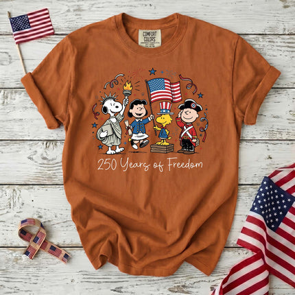 Comfort Colors 250 Years Of Freedom Patriotic Historical Costumes T-Shirt