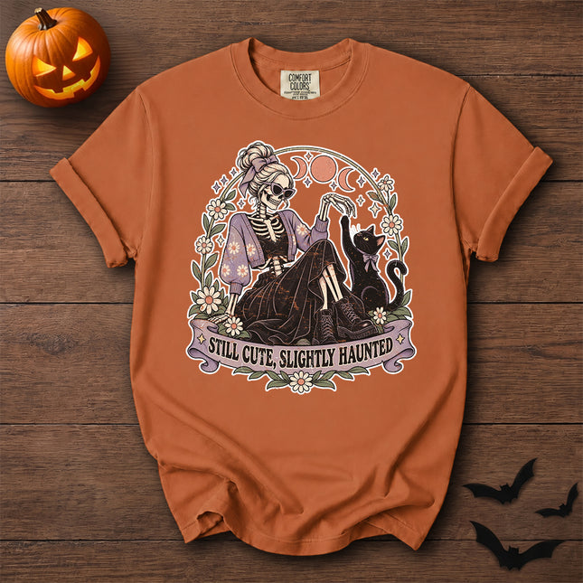 Comfort Colors Cute Halloween Skeleton Floral Graphic T-Shirt