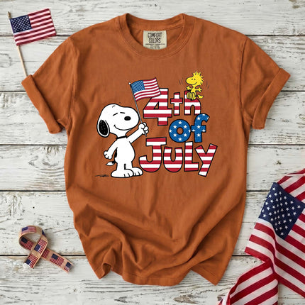 Comfort Colors 4th Of July American Flag Dog T-Shirt