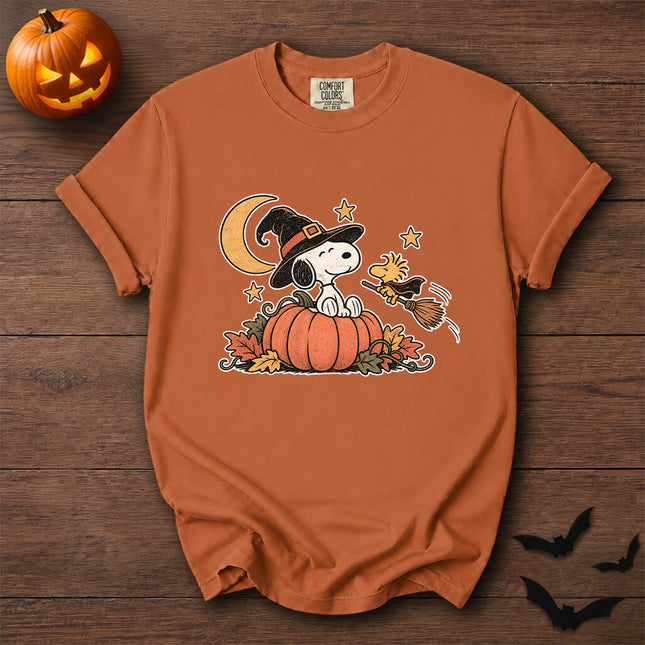 Comfort Colors Halloween Witch Pumpkin Moon Vintage T-Shirt