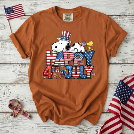 Comfort Colors Happy 4th Of July Sleepy Patriotic Dog T-Shirt