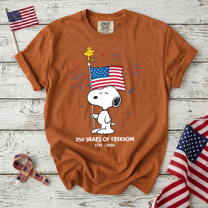 Comfort Colors 250 Years Of Freedom Fireworks Patriotic Dog T-Shirt