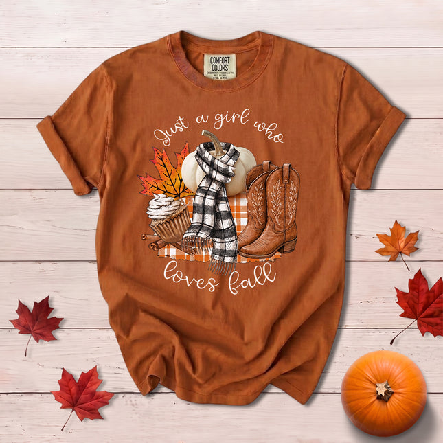 Comfort Colors Fall Autumn Cowboy Boots Pumpkin Cozy Western T-Shirt
