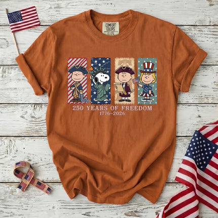 Comfort Colors 250 Years Of Freedom USA Historical Panel Squad T-Shirt
