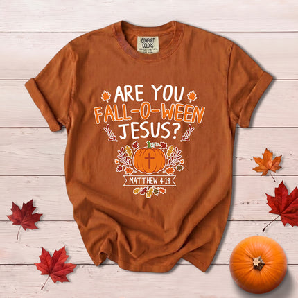 Comfort Colors Fall Autumn Christian Jesus Pumpkin Matthew 4 19 T-Shirt