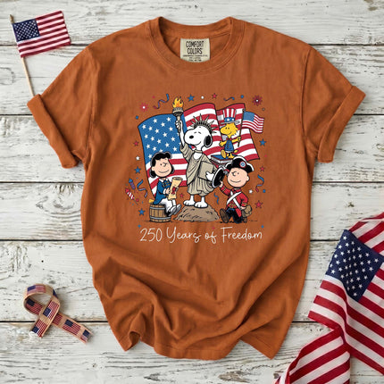 Comfort Colors 250 Years Of Freedom Liberty Flag Historical Squad T-Shirt