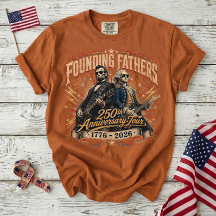 Comfort Colors Founding Fathers 250th Anniversary Tour Rock Guitar T-Shirt