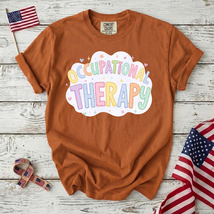 Comfort Colors Occupational Therapy Pastel Retro Therapist Gift T-Shirt