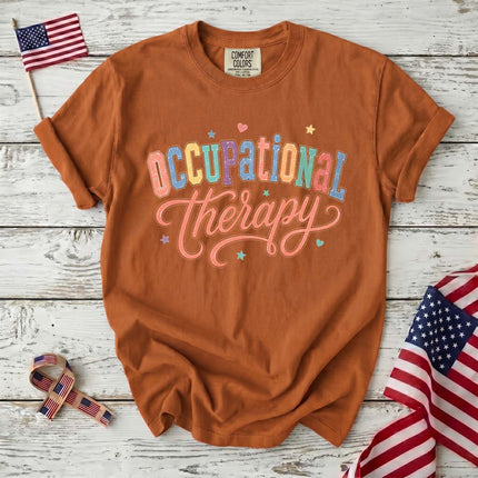 Comfort Colors Occupational Therapy Retro Collegiate Therapist Gift T-Shirt