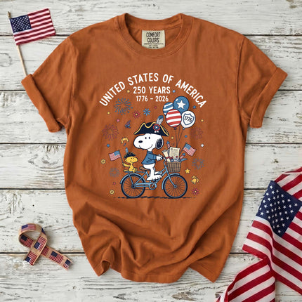 Comfort Colors 250th Anniversary USA Colonial Dog Bicycle T-Shirt