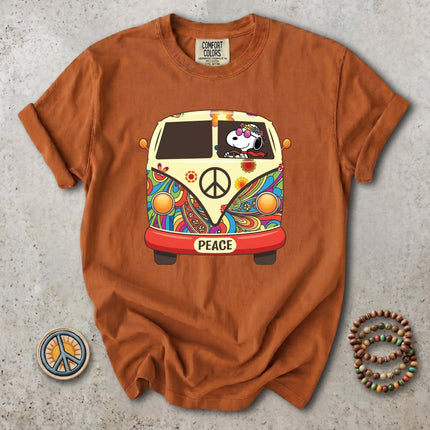 Comfort Colors Peace Love Hippie Van Retro Groovy T-Shirt