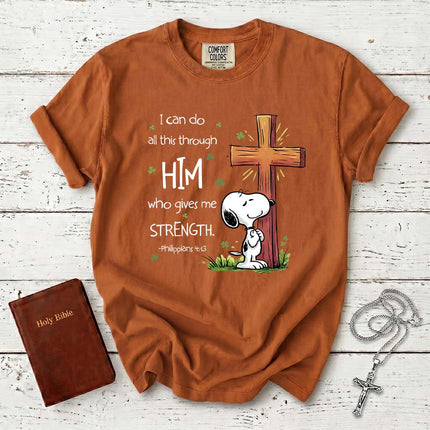 Comfort Colors Philippians 4 13 Strength Through Christ Christian T-Shirt