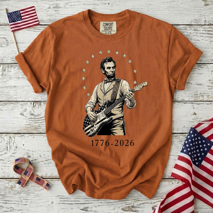 Comfort Colors 1776 2026 250th Anniversary USA Star Arch Lincoln Guitar T-Shirt