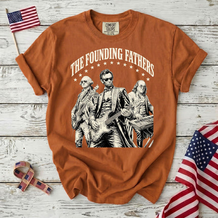 Comfort Colors 250th Anniversary USA The Founding Fathers Rock Band T-Shirt
