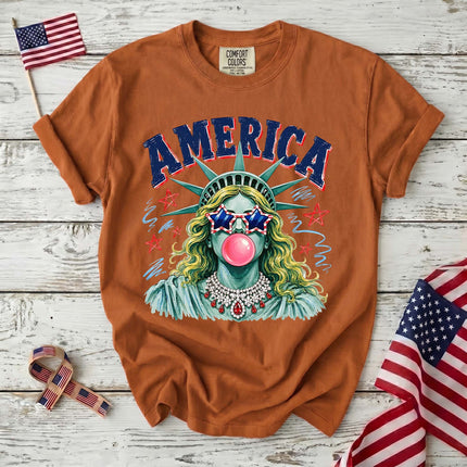 Comfort Colors Liberty of Freedom Patriotic America Lady Liberty T-Shirt
