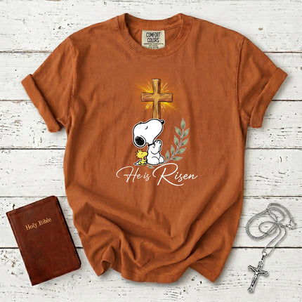 Comfort Colors He Is Risen Cross Christian Easter T-Shirt