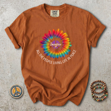 Comfort Colors Hippie Peace Tie Dye Sunflower Retro T-Shirt