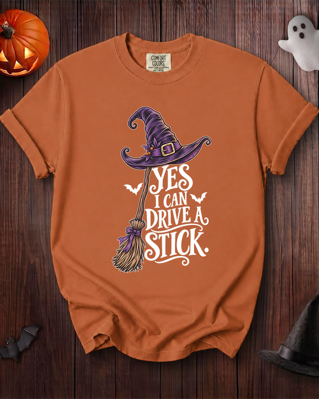 Comfort Colors Old Lady Witch Halloween Broomstick Humor Graphic T-Shirt