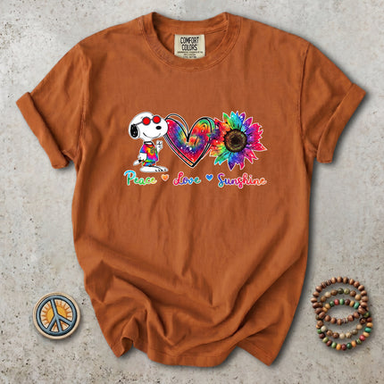 Comfort Colors Peace Love Sunshine Tie Dye Sunflower T-Shirt