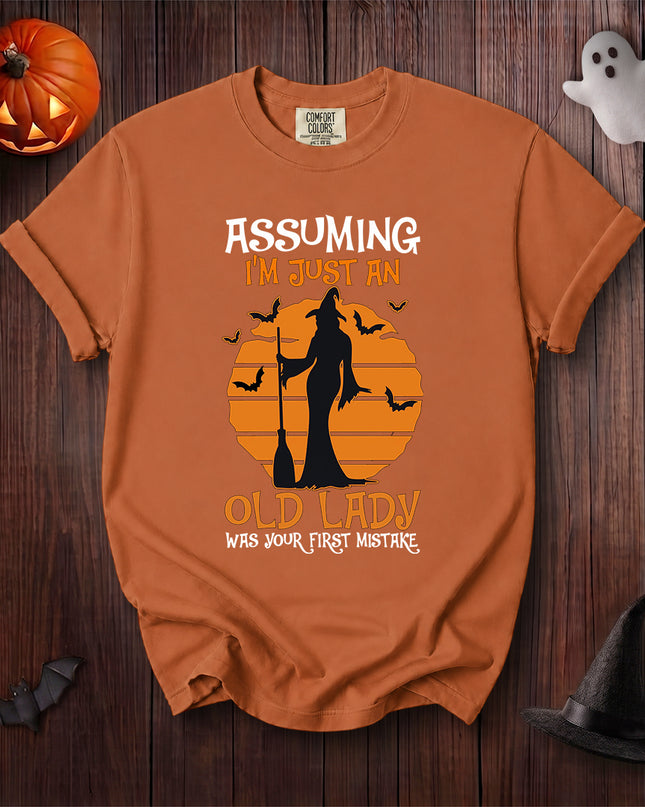 Comfort Colors Old Lady Witch Halloween Vintage Graphic T-Shirt