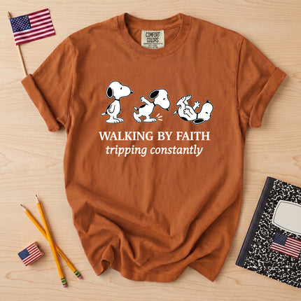 Comfort Colors Walking By Faith Tripping Constantly T-Shirt