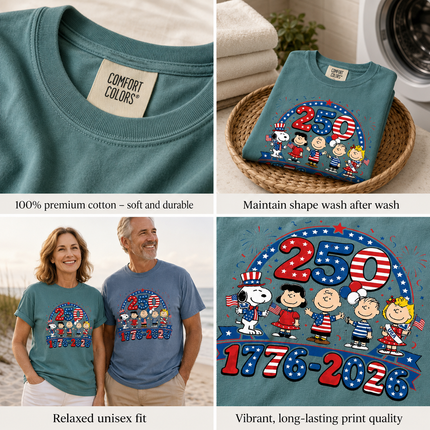 Comfort Colors 1776-2026 250 Years Patriotic Friends Parade T-Shirt