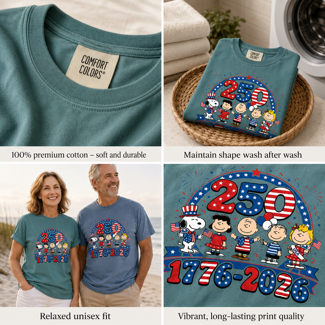 Comfort Colors 1776-2026 250 Years Patriotic Friends Parade T-Shirt