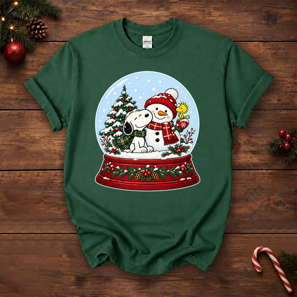 Christmas Snow Globe Snowman Winter Scene T-Shirt
