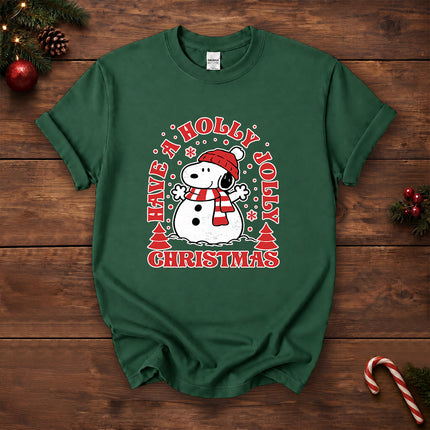 Holly Jolly Christmas Cozy Scarf Snowflake T-Shirt