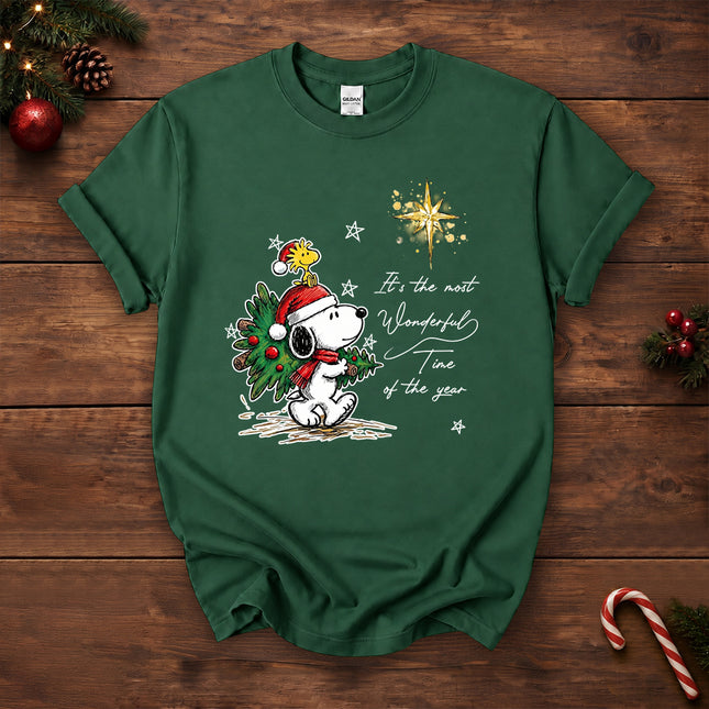 Most Wonderful Time Christmas Tree Star T-Shirt