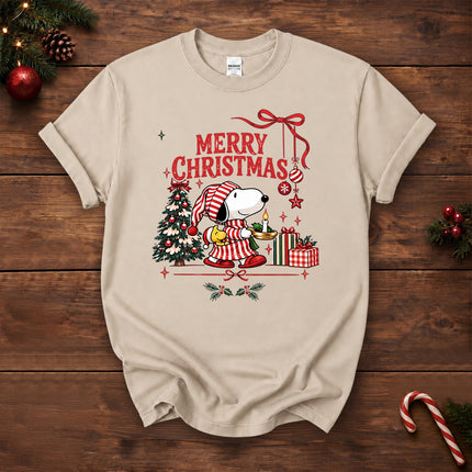Merry Christmas Vintage Holiday Tree Candle Gifts T-Shirt