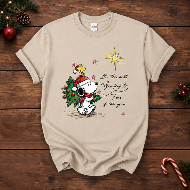 Most Wonderful Time Christmas Tree Star T-Shirt