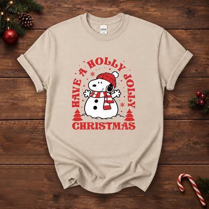 Holly Jolly Christmas Cozy Scarf Snowflake T-Shirt