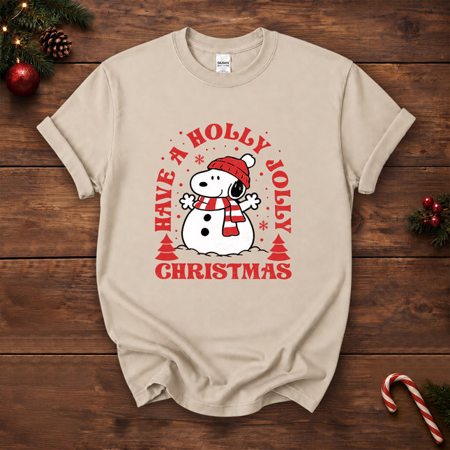 Holly Jolly Christmas Cozy Scarf Snowflake T-Shirt
