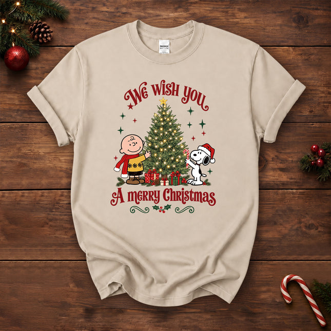 We Wish You a Merry Christmas Vintage Tree Graphic T-Shirt