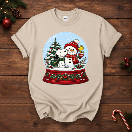 Christmas Snow Globe Snowman Winter Scene T-Shirt
