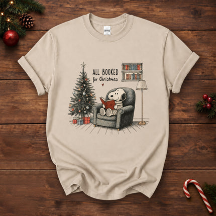 All Booked for Christmas Book Lover Cozy Reading T-Shirt