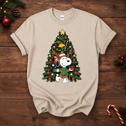 Christmas Tree Reindeer Antlers Holiday Gift T-Shirt