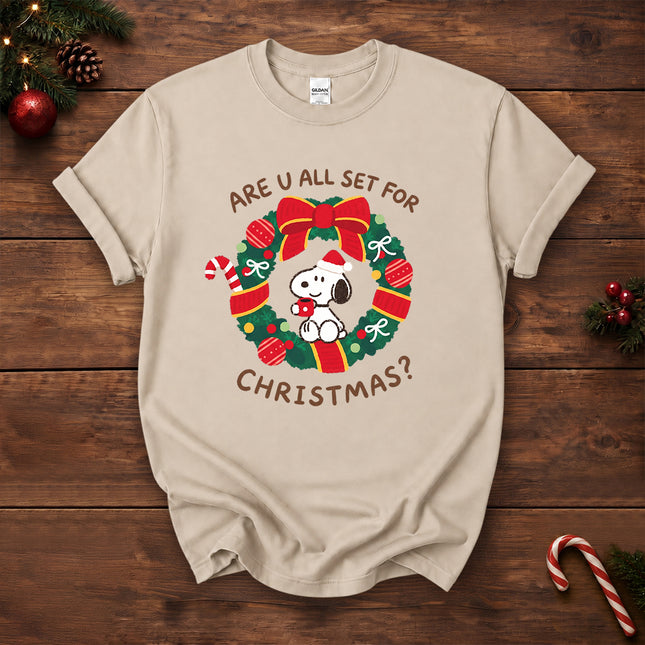 Christmas Wreath Are You All Set for Christmas T-Shirt